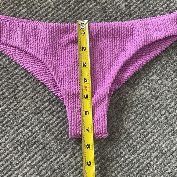 Billabong Size Medium Bikini Bottom Purple Summer High Tanga Skimpy Coverage NEW - Picture 11 of 11